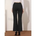 thumbnail image 4 of Pantalones Largos De Punto Liso Allegra K Con Cremallera Lateral Oculta Acampanada De Cintura Alta Informal Para Mujer Negro XL, 4 of 5