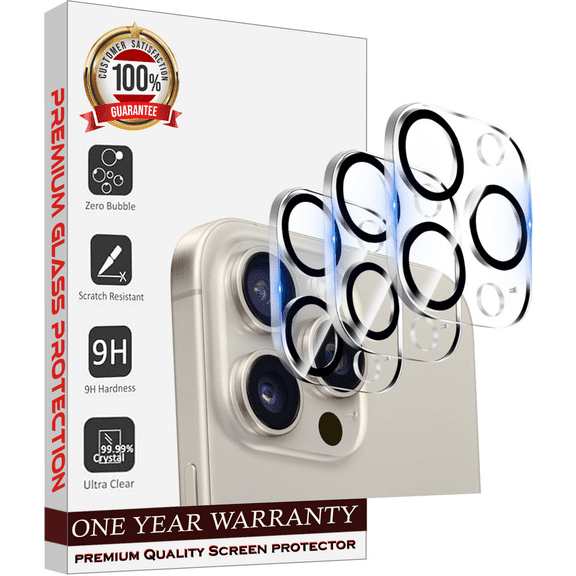 [ 3 Pack ] Entronix Camera Lens Protector Designed For iPhone 16 Pro Max, Case Friendly Pack of 3 HD Clear Tempered Glass Lens Cover