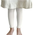 thumbnail image 5 of BLTIBY 3-8 Years Girls Toddler Baby Leggings Basic Ribbed Tights Kids Little Girls Dress Bottom Pants Solid Colour Ruffled Winter Elastic Warm Trousers White M, 5 of 9