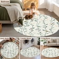 thumbnail image 5 of Green Botanical Round Area Rug 5 FT, Non Slip Bedroom Rugs, Spring Summer Birds Watercolor Washable Soft Circular Carpet Non-Shedding Floor Mat for Kitchen Dining Room Foyer Balcony Dorm, 5 of 8