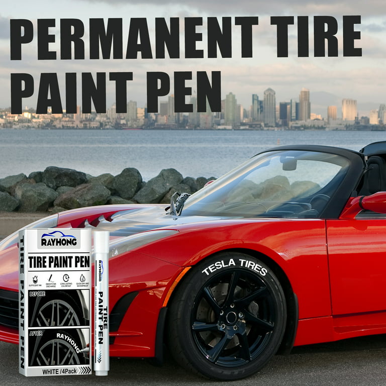 White Tire Paint Markers - Permanent Tire Paint Pens are designed with  weatherproof ink for car tires and many other materials 