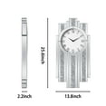 thumbnail image 2 of SHYFOY Luxury Art Deco Mirrored Wall Clock with Crushed Diamond Inlay Silver Glass Accent for Living Room, 2 of 8