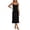 Black, variant on Womens Adjustable Spaghetti Strap Nightgown Crewneck Long Sleepwear
