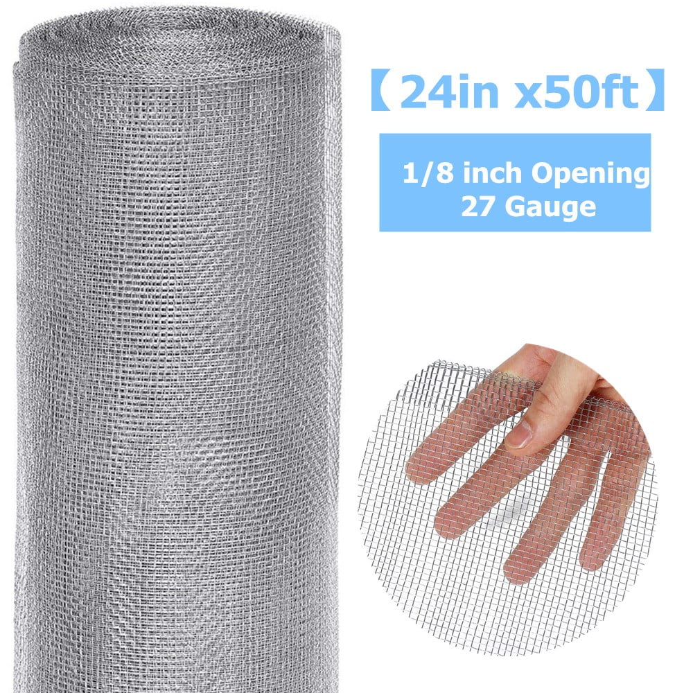 Tooca Hardware Cloth Heavy Metal Mesh 24 Inches x 50 Feet Hole 1/8 Inch