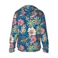 thumbnail image 3 of Daiia Colorful Flowers UPF 50+ Sun Protection Hoodie Jacket Lightweight Long Sleeve Sun Shirt for Women Men with Pocket Hiking Outdoor-Medium, 3 of 9