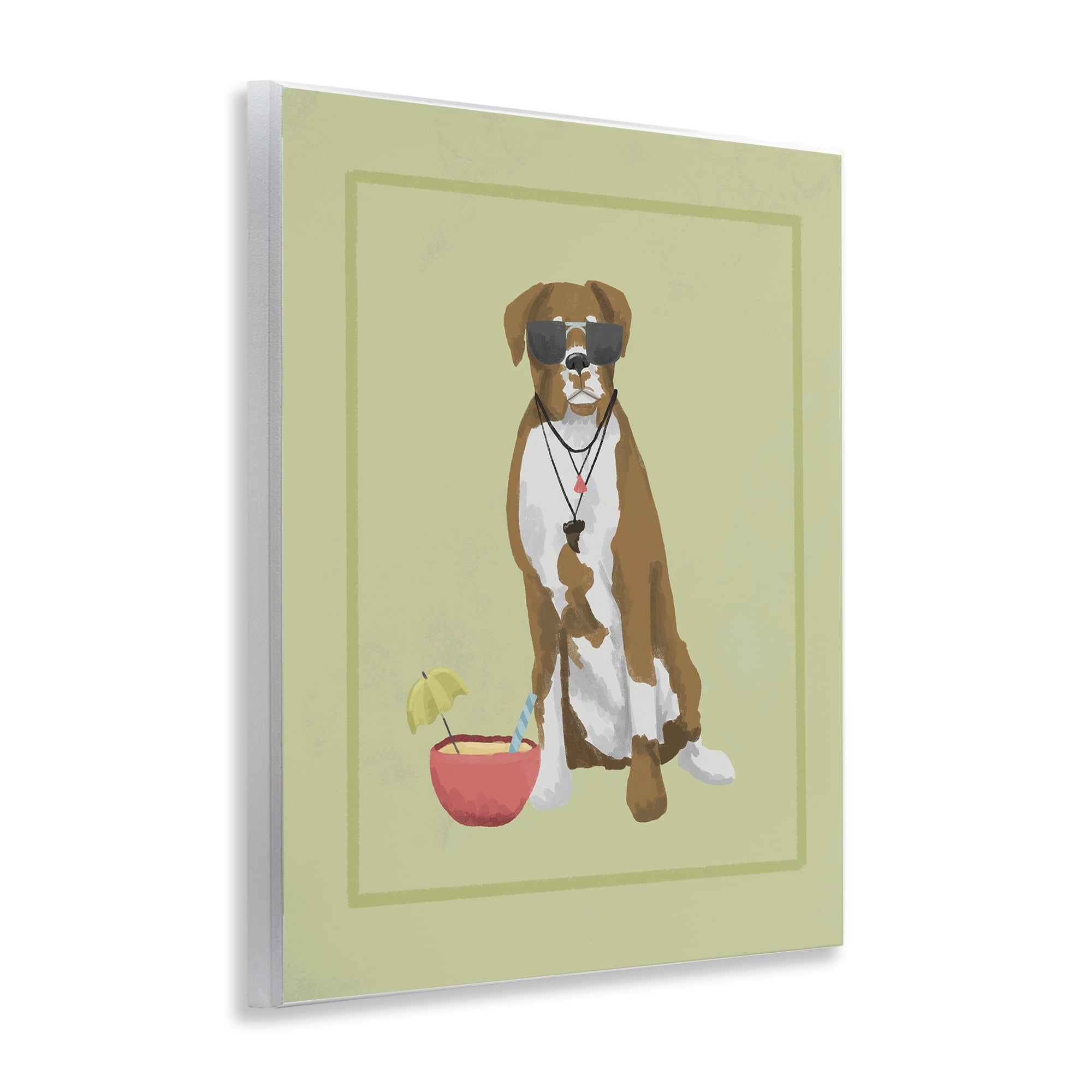 Stupell Industries Boxer Beach Day Wall Plaque Art, design by Sadie Harper