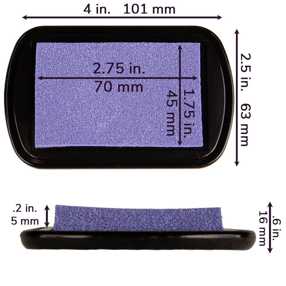 Craft County Pigment Ink Stamp Pad – Refillable Ink Pad in 15+ Colors – Raised Edges for Larger Stamps – Cyan