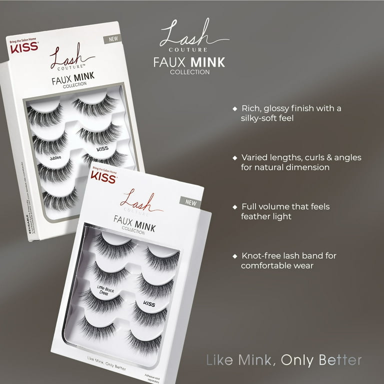 KISS Faux Mink False Eyelashes Multipack Sequin 4 Pairs Natural
