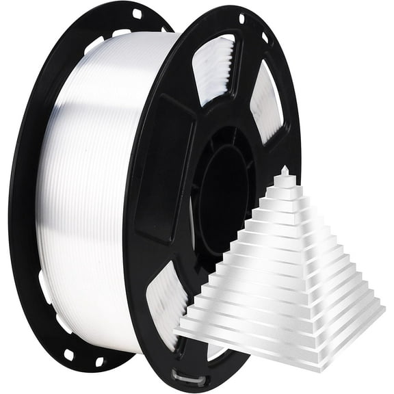 Silk PLA 3D Printer Filament 1.75mm Filajoy3D 3D Printing Filament 250g Dimensional Accuracy  /- 0.03mm for Most FDM 3D Printers White