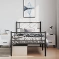 thumbnail image 3 of vidaXL Twin XL Metal Bed Frames with Headboard, Under Bed Storage, Noise Free, Black, No Mattress, 3 of 4