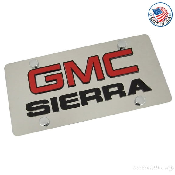 GMC Dual Logo Sierra License Plate (Chrome)