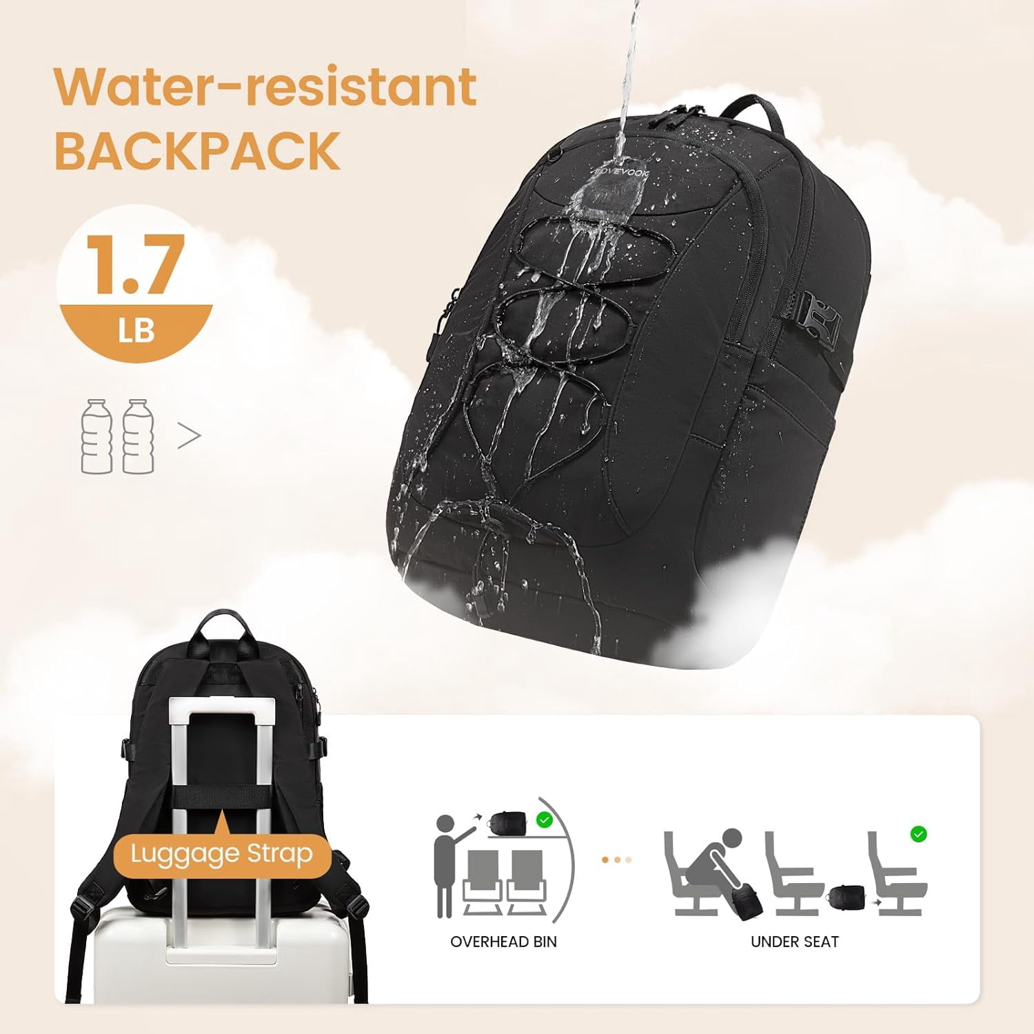LOVEVOOK Laptop Backpack for Women with Pouch Pocket for Large Capacity Cup,15.6 Inch Work Computer Laptop Bag College Teacher Backpack Purse,Lightweight Travel Hiking Overnight Bag,White-Bean Green