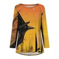 thumbnail image 4 of Costumes d'Halloween pour Femmes 2023 en Liquidation T-Shirt à Col Rond Oversize pour Femmes T T-Shirts à Imprimé d'Halloween T-Shirt à Manches Courtes Blouse Hauts, 4 of 5
