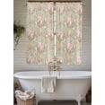 thumbnail image 7 of Living Room Curtains 72 Inches length, Pink Flowers Window Treatment Curtain Drapes, Green Country Botanical Floral Leaves Light Filtering Drapes for Bedroom Laundry Room, 52"x72", 2 Panels, 7 of 7