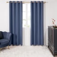 thumbnail image 4 of Deconovo Blue Total Blackout Curtain Full Light Blocking Grommet Thermal Panels with Gray Coating for Hotel, 52 x 54 inch, Set of 2, 4 of 8