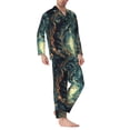 thumbnail image 2 of Fotbe Enchanted Forest Skull Path Pijama de Hombre con Estampado de Manga Larga, Conjunto de 2 Piezas, Ropa de Dormir Suave y Cómoda con Bolsillos-XX-Large, 2 of 7