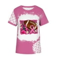 thumbnail image 5 of IROINNID Clearance Pink Breast Cancer Top for Women Breast Cancer Awareness Loose Round-Neck Printing Blouse Short Sleeve T-Shirt Summer Tops,Pink, 5 of 5