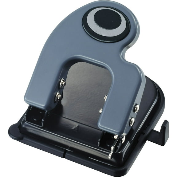 Officemate Contemporary 2-Hole Eco-Punch, 25 Sheet Capacity, Recycled, Black/Gray/Green (90134)