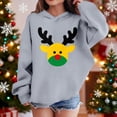 thumbnail image 2 of Lorytime Christmas Hoodies for Kids Boys Girls Reindeer Sweatshirt Long Sleeve Pullover Drop Shoulder Soft Tops Gray, 2 of 4