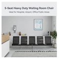 Sentado Reception Seating Reception Chairs with Arms 5 Seat Waiting Room Set Matte Black for ...