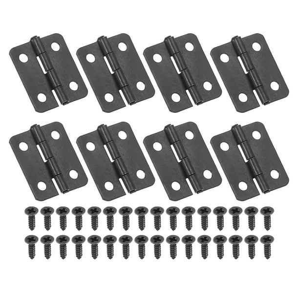 Bisagras pequeñas Uxcell de 3/4 pulgadas, bisagra para caja de joyería con tornillo para cajas de madera de joyería, paquete de 8 en negro