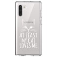 thumbnail image 1 of DistinctInk Clear Shockproof Hybrid Case for Samsung Galaxy Note 10 (6.3" Screen) - TPU Bumper Acrylic Back Tempered Glass Screen Protector - At Least My Cat Loves Me, 1 of 1