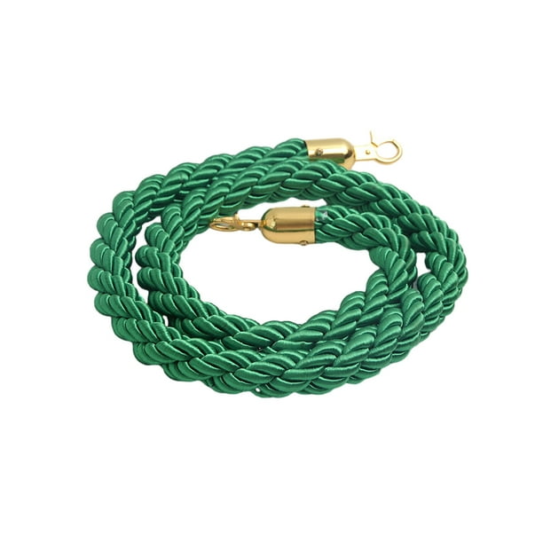 Inteprter Cuerda de barrera duradera de tela para control de multitudes confiable y de seguridad Cuerda de cola de control de multitudes Cadenas y protecciones para puertas de seguridad verde W05-7