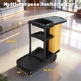 thumbnail image 6 of NORTHSKY Cleaning Carts on Wheels, Janitorial Cart, 3-Shelf Commercial Traditional Plastic Housekeeping Cart Multifunctional Janitorial Cart, with 2 Yellow Vinyl Bag and 2 Pair of Rubber Gloves, 6 of 7