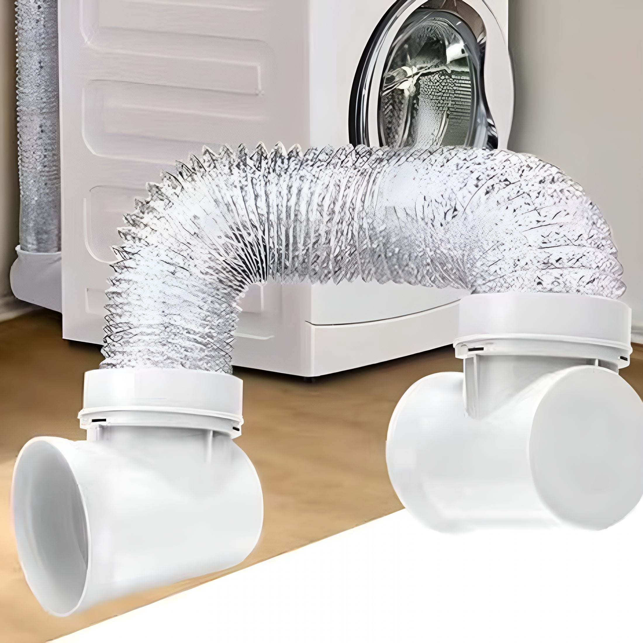 HIBIBUD 2026 New Dryer Vent Hose for Tight Space Vent Connector Set 90 Degree Dryers Elbow Hose Attachment for Laundry Room, Apartment, Basement, Small Space