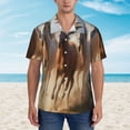 thumbnail image 2 of Sikiie Horses running Print Men's Hawaiian Shirt, Summer Beach Button Pocket Short Sleeve T-Shirt,X-Large, 2 of 7
