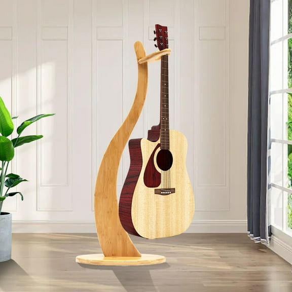40.55" Bamboo Guitar Stand With Non-slip Pads For Guitar Bass Display Rack Home