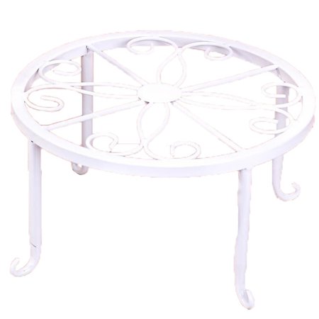 Frogued Flower Pot Rack Hollow Round Plant Pot Stand Floor Flower Display Shelf Balcony Decor for Indoor