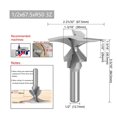 thumbnail image 2 of 1 Pce Manche 1/4 Manche 1/2 Manche Arc Couteau Intégré 2 Bords, 3 Bords avec Coutures Outil de Coupe pour Menuiserie, Précision Répétition, 2 of 7