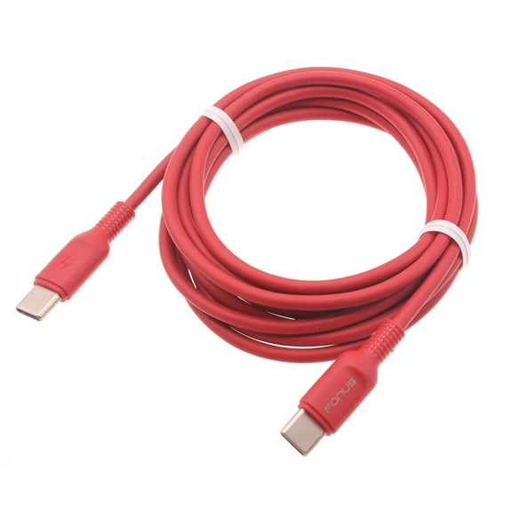 USB-C to Type-C Red 6ft Long Cable for Google Pixel 7/Pro/6a/6/Pro Phones - PD Fast Charger Cord Power Wire Sync TPE  Compatible With Pixel 7/Pro/6a/6/Pro Models