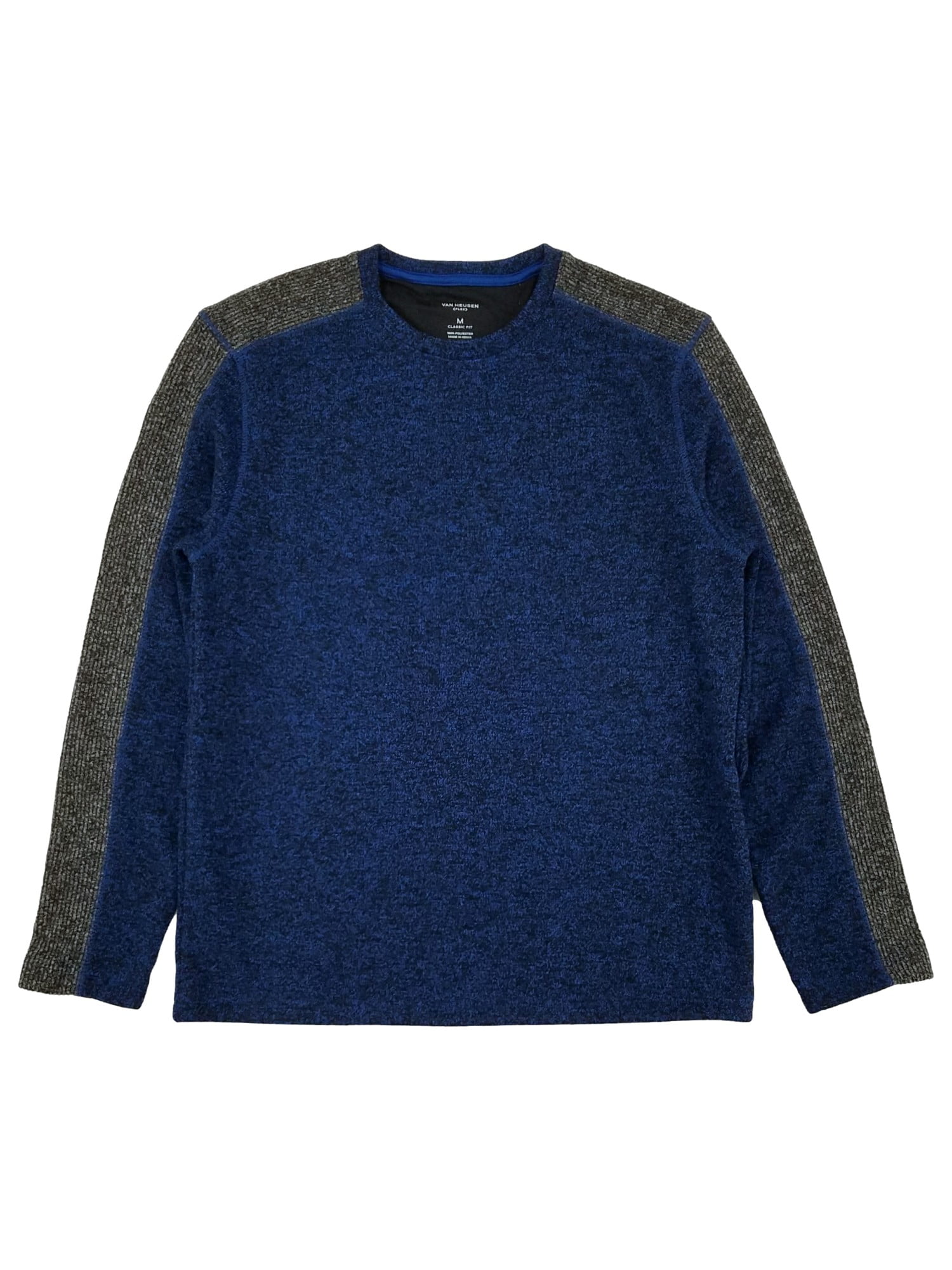 Van Heusen Mens Long Sleeve Flex Fleece Blocked Crewneck Pullover