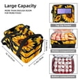 thumbnail image 3 of Sunflower Double Layered Insulated Lunch Bag with Two Compartments for Hand Carrying - Large Capacity Refrigerated Meal Bag, 3 of 6