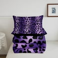 thumbnail image 5 of Erosebridal Purple Leopard Print Bedding Comforter Set, Gradient Cheetah Print Duvet Insert, Reversible 2pcs, 5 of 7