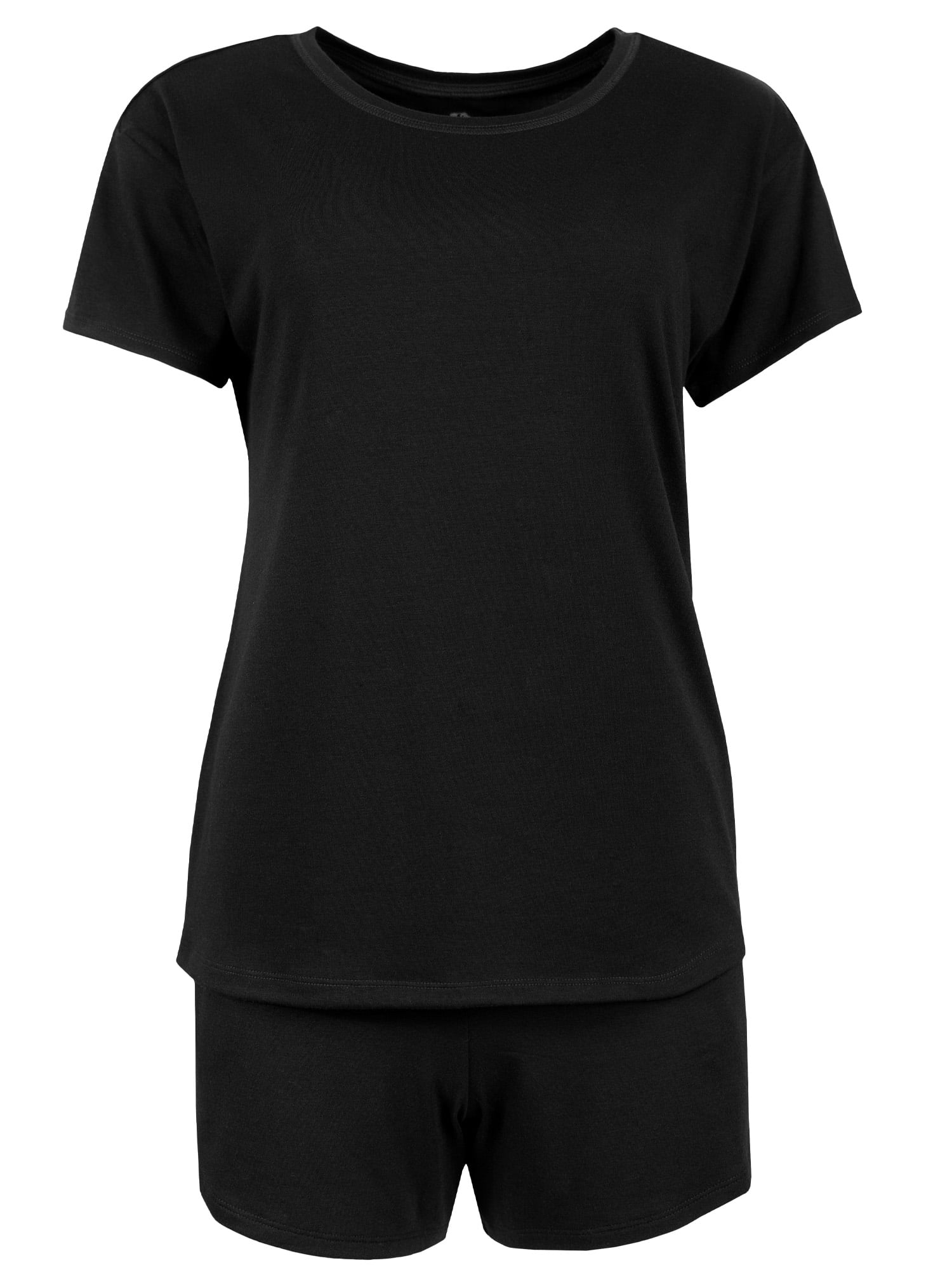 Fruit of the Loom Women's Soft and Breathable Short Sleeve Crew Top & Pajama Short Set, Sizes S-4X