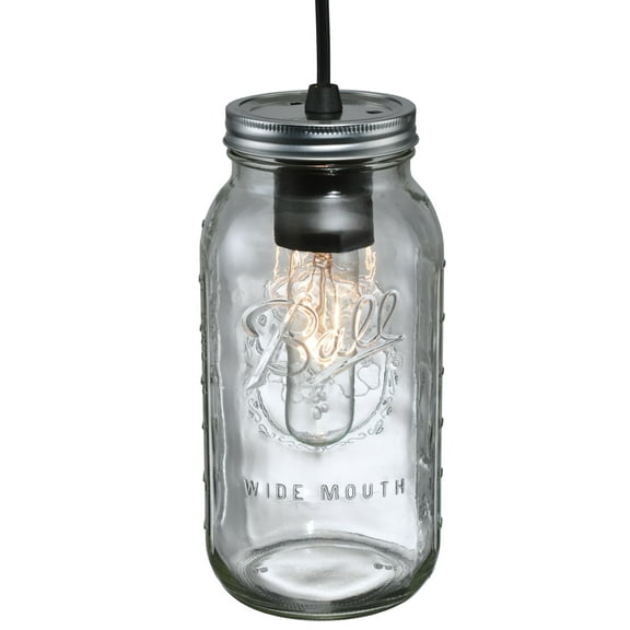 Meyda Tiffany 120901 4.75" W Mason Jar 2 Qt Mini Pendant - Clear