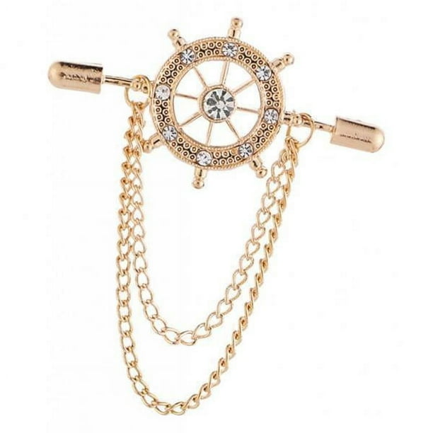 Paquete de 2-4 broches de cadena con borlas, Pin de traje de aleación, joyería para camisa 2 piezas