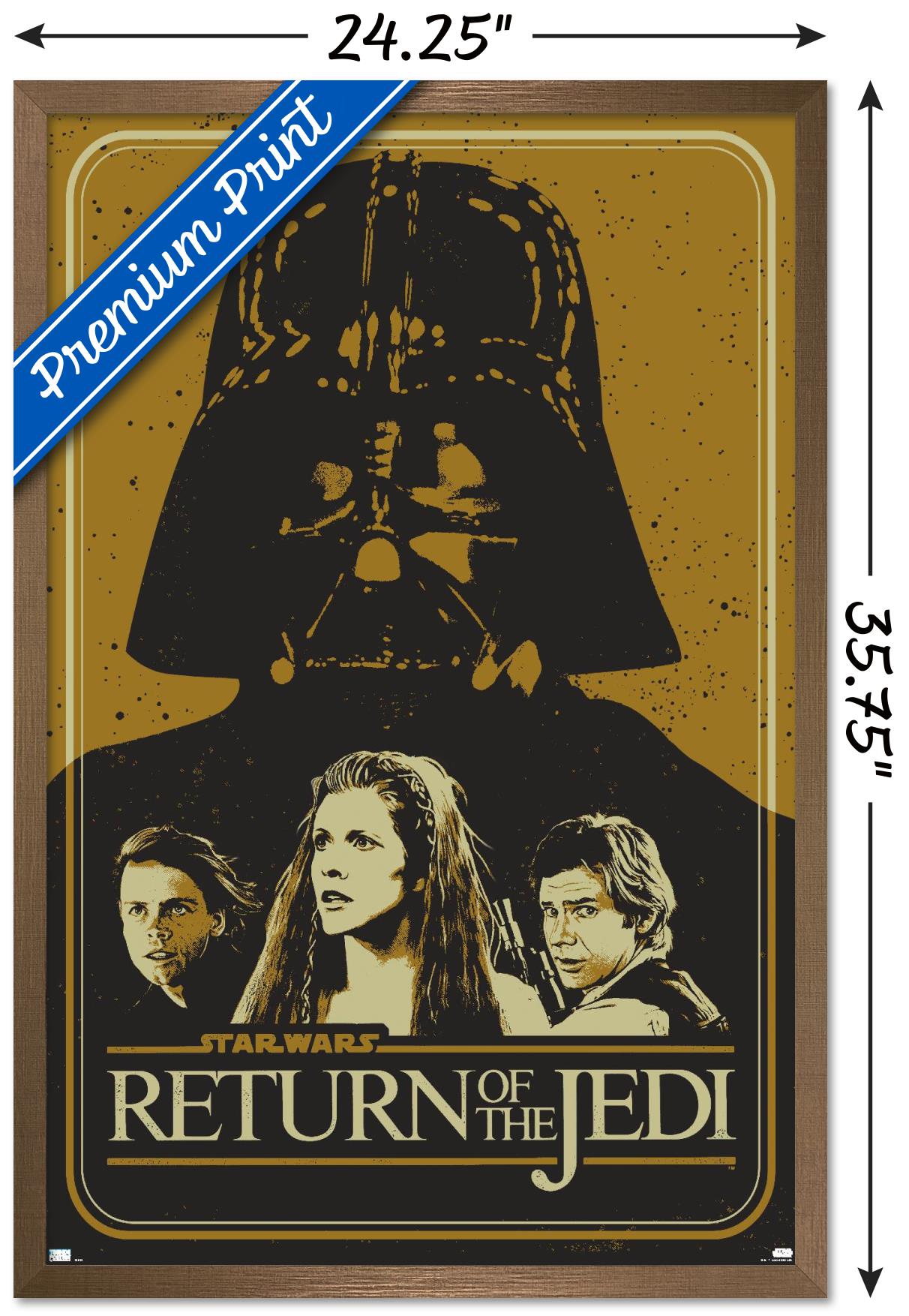 Star Wars: Return of the Jedi - Gold Illustration Wall Poster, 22.375" x 34" Framed