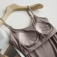 thumbnail image 5 of Qwertyu Spaghetti Strap Tank Top with Built in Bra Cotton Shelf Bra Camisoles Plus Size Casual Comfy Slim Fit Basic Layer Cami Khaki S, 5 of 6