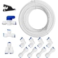 thumbnail image 1 of HWZWT 10 Metre Water Inlet Pipe Universal Connection Set for 1/4 (6.35 mm) Inch OD RO Water Filter Fridge with Hose Cutter, I + L + T + Y Shape Quick Connector Inline Shut-off Valve, 1 of 5