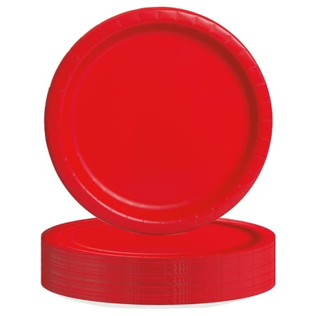 Disposable Paper Plates 9 Red 55 Count by Way To Celebrate