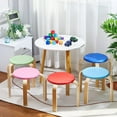 thumbnail image 5 of 12 Inch Wood Stackable Classroom Stools Bentwood Stacking Chairs for Kids Colorful Round Nesting Stools Pack of 6 for Toddlers Adult Playroom Daycare Home Office, 5 of 7