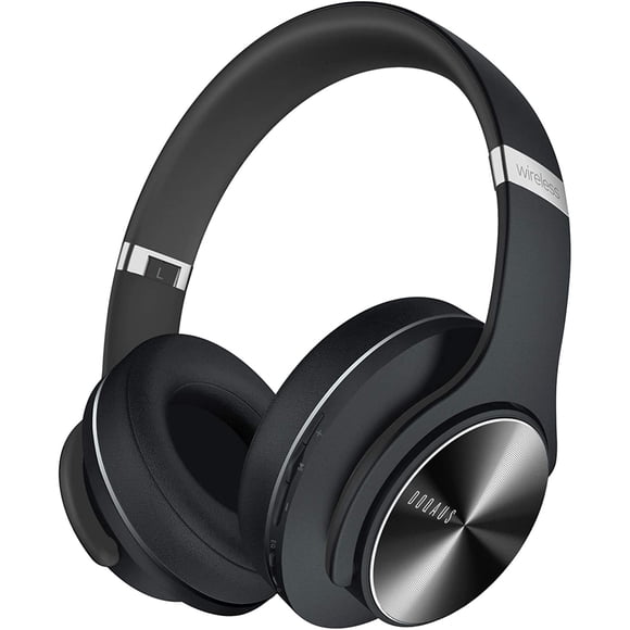 Auriculares Bluetooth DOQAUS, 90 horas de reproducción sobre la oreja, negros