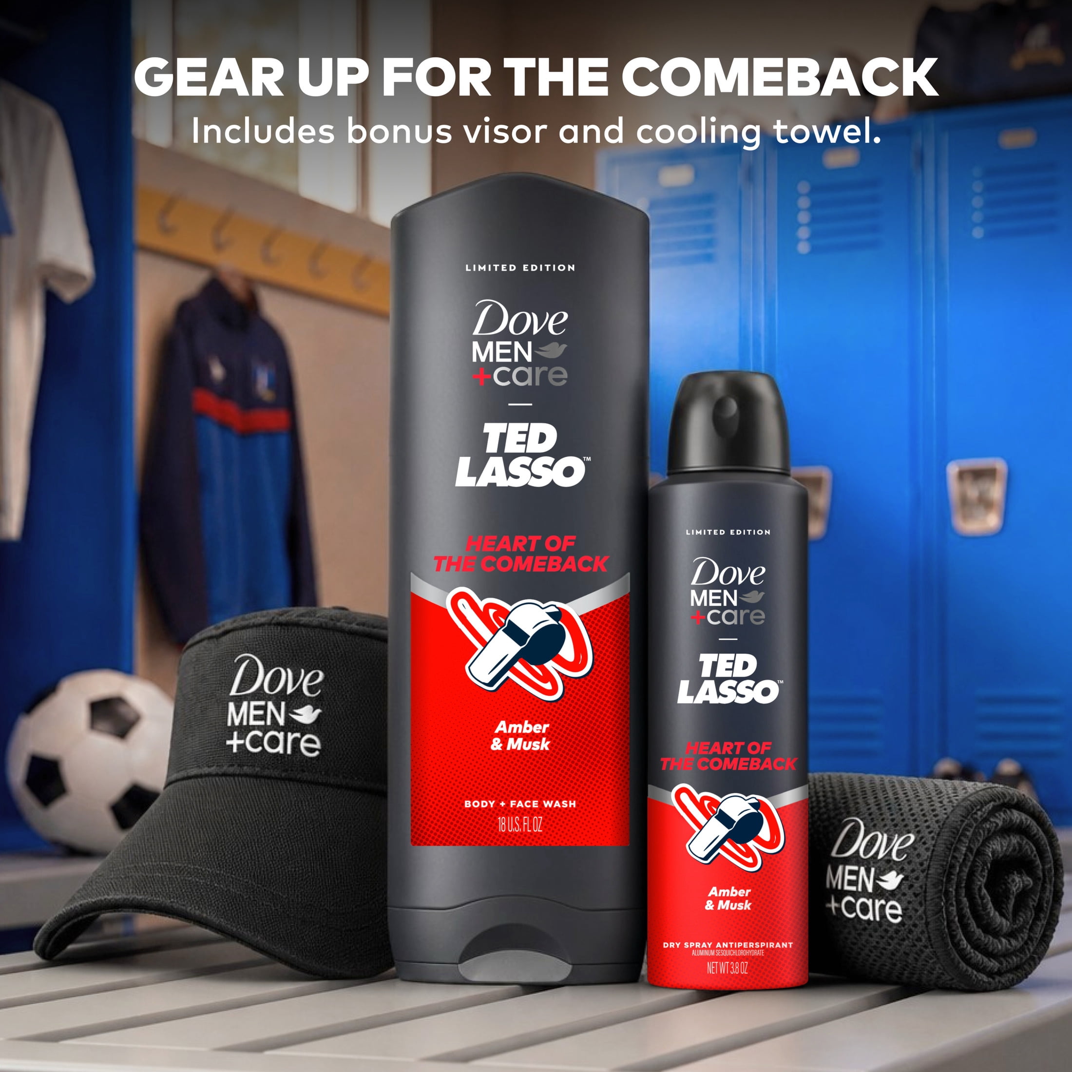 Dove Men+Care Limited Edition Heart Of The Comeback Gift Set For Hydrated Soft Skin & Odor Control, 4 Pack
