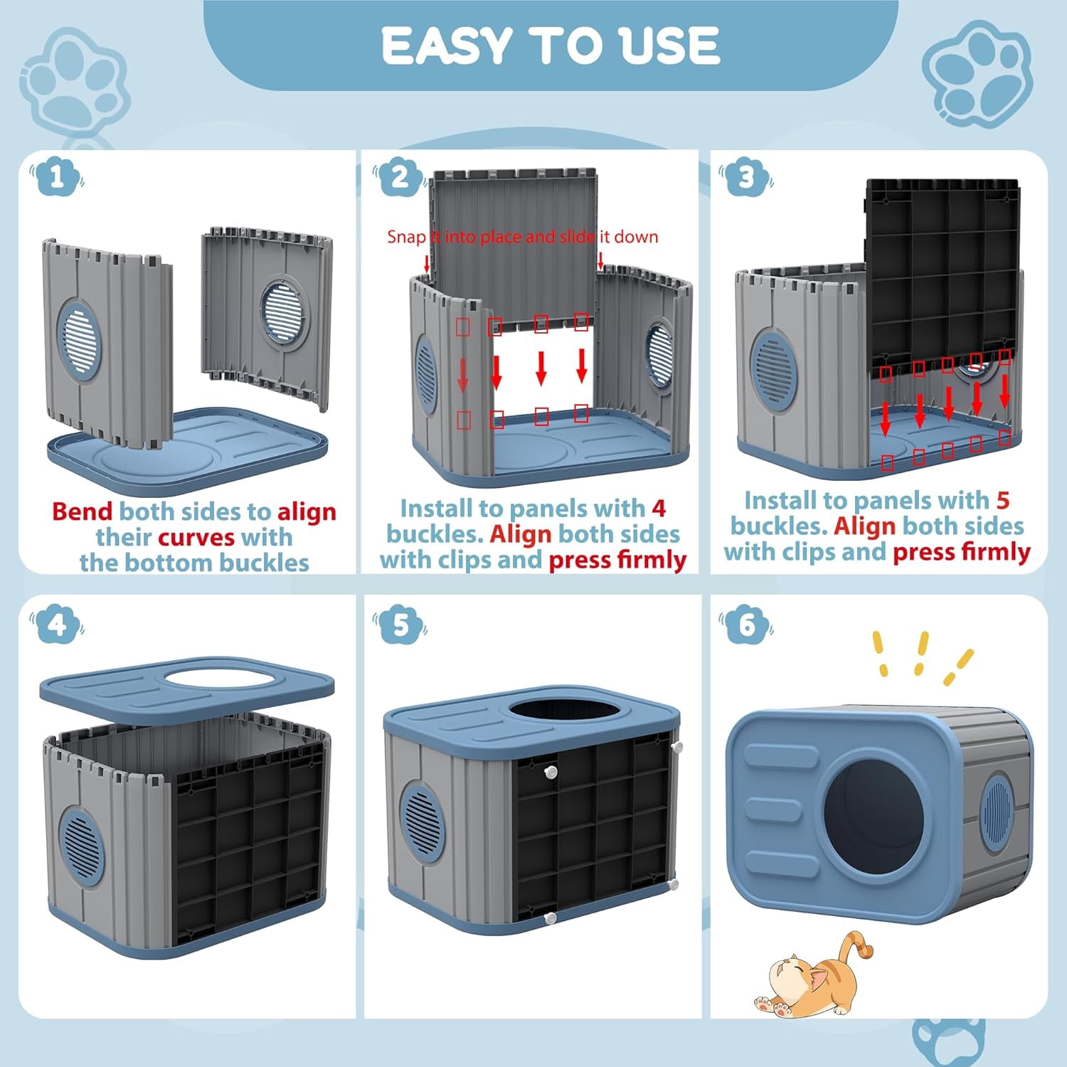 Cat Houses for Outdoor Indoor Cats, Insualted Outdoor Cat House Weatherproof with Camera-Shaped Design, Sturdy Resin Shelter for Patio, Garden Blue