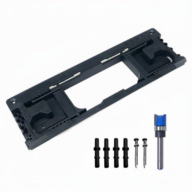 Plantilla Para Fresadora De Bisagras De Puerta. Plantilla De Corte Exacto Para Bisagras De Puerta. Se Adapta A Bisagras Estándar. Para Carpinteros, Ebanistas, Carpintería Y Mejoras Del Negro