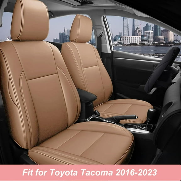 IKABEVEM Custom Fit Seat Covers for Toyota Tacoma 2016 2017 2018 2019 2020 2021 2022 2023 Crew Cab/Double Cab Waterproof Car Seat Cover Full Set (Black)